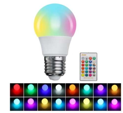 3W RGBW 16 Colors E27 LED Light Bulb Indoor Lamp With 24 Key Remote Control 85-265V
