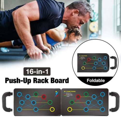 16 In1 PushUp Rack Board Fitness Pushup Stands Arm Abdominal Muscle Training Gym Exercise 20 holes