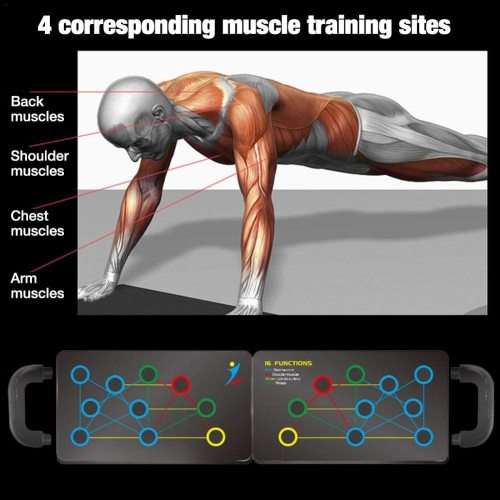 16 In1 PushUp Rack Board Fitness Pushup Stands Arm Abdominal Muscle Training Gym Exercise 20 holes