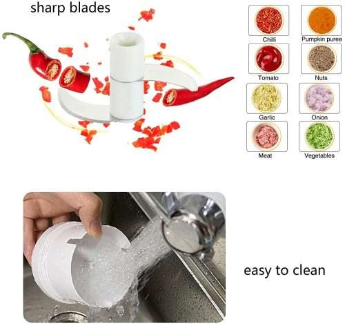Wireless Mini Electric Garlic Artifact Small Household Garlic, And Ginger  Crushing  three bladles