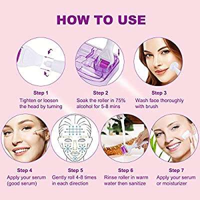 6 in 1 Derma Roller Skin Regeneration Needling Whitening Anti Aging Wrinkles Acne Scars Tighten