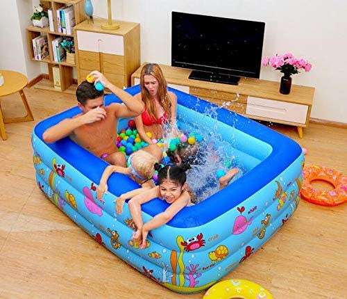 Inflatable Pool for Adults, Kids, Family Kiddie Swimming Pool - Blow Up Rectangular  lots of fun