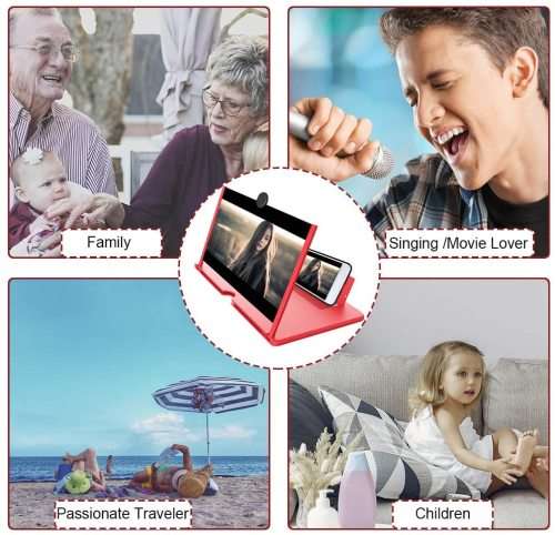 12`Screen 5D video amplifier enlarged screen Magnifier Projector portable home cinema
