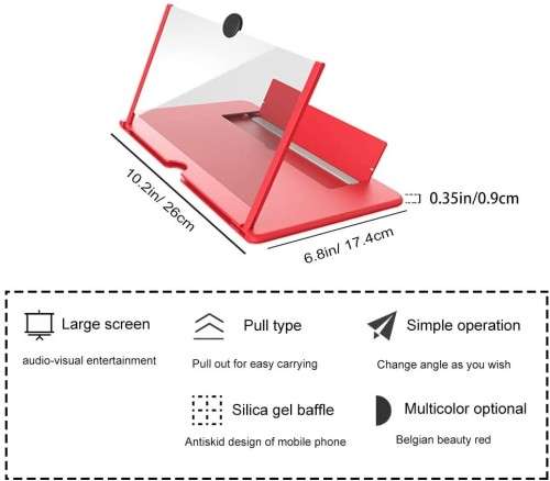 12`Screen 5D video amplifier enlarged screen Magnifier Projector portable home cinema