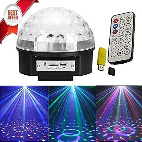 LED Music Crystal Magic Ball Light MP3 USB Disco DJ Stage Light with Remote (no bluetooth)
