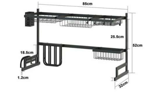 Dish Drain Rack Over Sink Dish Rack Drainer Shelf Kitchen Cutlery Holder 85 cm size