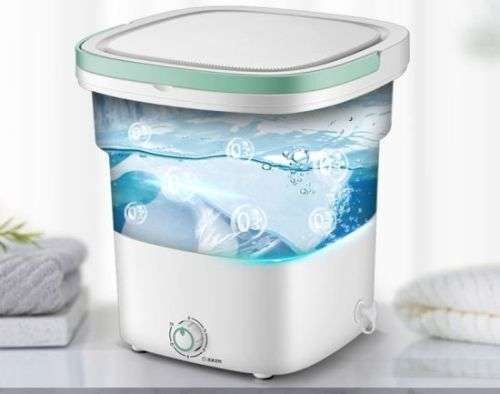 220V Portable Folding Laundry Ultrasoni Semi-automatic Clothes Washing Machine Bucket