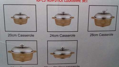 10 PCS NON-STICK AND DIE CASTING COOKWARE  SET MADE BY ITALY