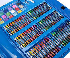 208 Piece Non-Toxic Plastic Case Kids Painting Drawing Art Set Coloring Book Stationery Set