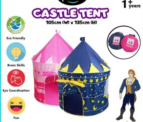 CASTLE CAMPING TENT FOLDABLE CUBBY HOUSE PRINCESS PRINCE PALCE PORTABLE OUTDOOR INDOOR