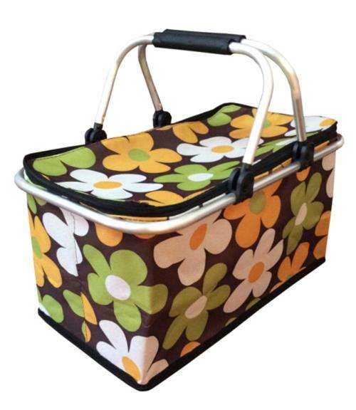 Large Size Foldable Insulated Cooler Picnic Basket with Double Handles folding picnic basket