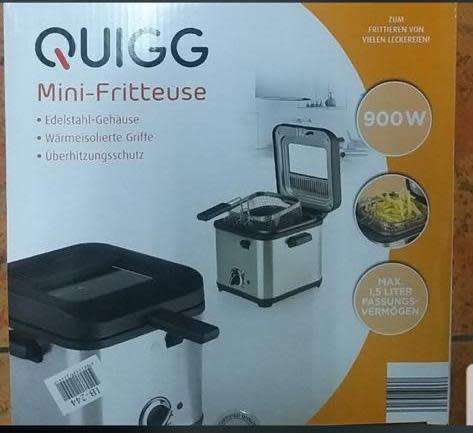 1.5 Litre 900W Compact Square Deep Fryer with Large View Window
