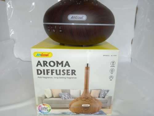 Aroma Diffuser Humidifier With Color Changing LED Light Q-T65 - Dark Brown And light brown color