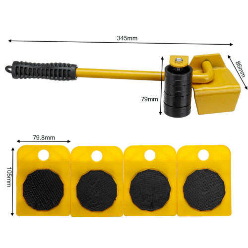5Pcs Furniture Moving Heavy Hand Tool set Furniture Lifter Mover for Sofa Bed Cabinet Wheel Bar + Mo
