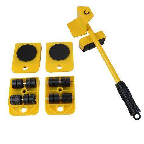5Pcs Furniture Moving Heavy Hand Tool set Furniture Lifter Mover for Sofa Bed Cabinet Wheel Bar + Mo