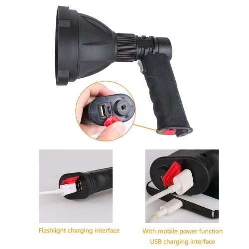 4000mAh LED Pistol Light, 3 Lighting Modes, USB Interface, Mobile Power Bank, 8000w