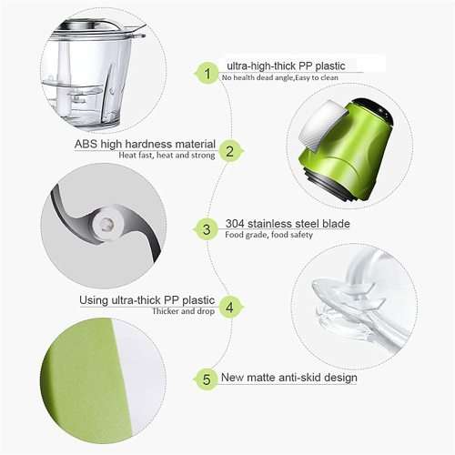 Electric Food Chopper 250W Food Processor Electric Meat Grinder, 2 Liters Large-Capacity Bowl 4blade