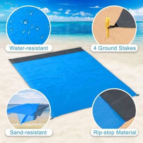 2.0 M*2.1M Waterproof Beach Blanket Outdoor Portable Picnic Mat Camping Ground Mat (pink color)