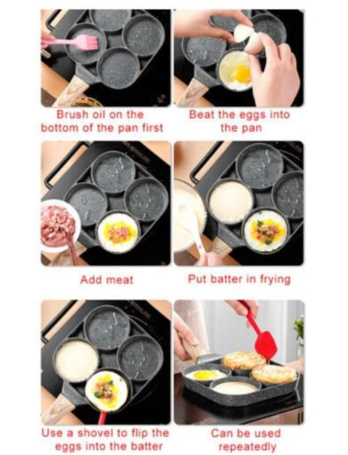 Four-Hole Non-Stick Thick Breakfast Cooking Pan