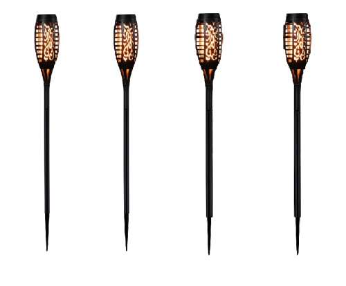 Solar Outdoor Garden Torch Flame Light set of 4