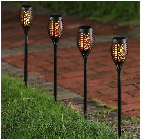 Solar Outdoor Garden Torch Flame Light set of 4