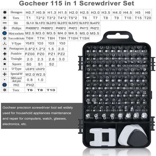 Set Of 115 Multipurpose Magnetic Precision Screwdriver, Bits & Tool Kit