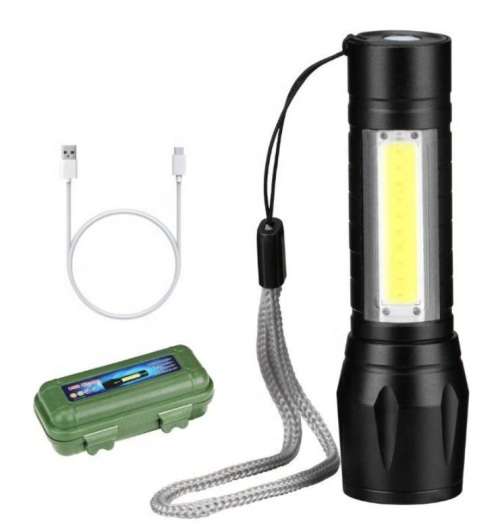 Rechargeable Torch Adjustable Zoom In Out USB Tactical Flashlight
