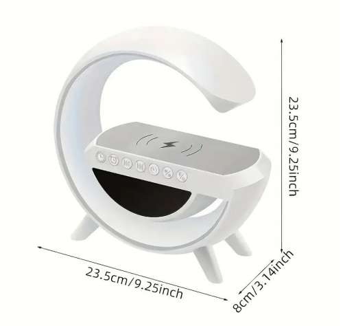 Wireless Alarm Clock Speaker With Rhythm RGB Light Bar,15W Wireless Speaker