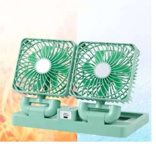 Portable Rechargeable Home & Car Rotatable Desktop Double Solar Fan-