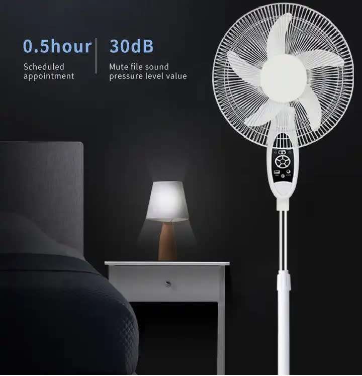 16inch Solar Reachargeable Fan Ac/dc Dual Power 10w Solar panel with Remote