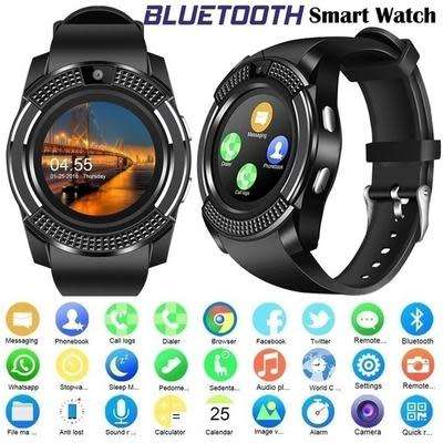 V8 SMARTWATCH - SUPPORTS MEMORY CARD + BLUETOOTH + SIMCARD