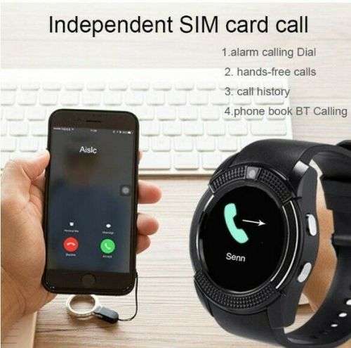 V8 SMARTWATCH - SUPPORTS MEMORY CARD + BLUETOOTH + SIMCARD