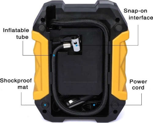 Portable Car air pump with LCo display and LED lights