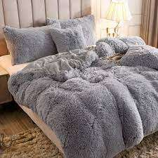 GORGEOUS 3 PIECE FLUFFY QUEEN SIZE COMFORTER SET- VARIOUS COLOURS