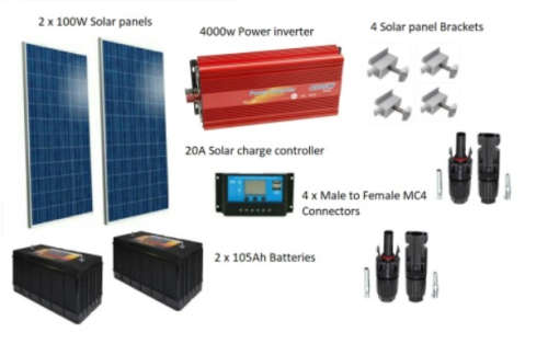 DECENT SOLAR SYSTEM - READ DECSRIPTION for full kit.