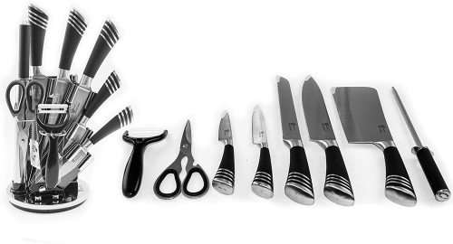 Super Sharp 9 Pieces kitchen knives Set - Stainless Steel with stand