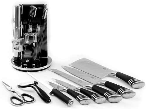 Super Sharp 9 Pieces kitchen knives Set - Stainless Steel with stand