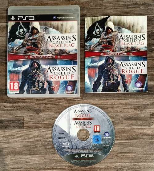 Assassins Creed Black Flag + Rogue Double Pack for PS3 - Complete