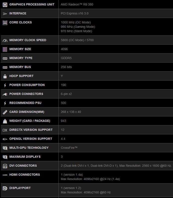 MSI  R9 380 Gaming 4GB
