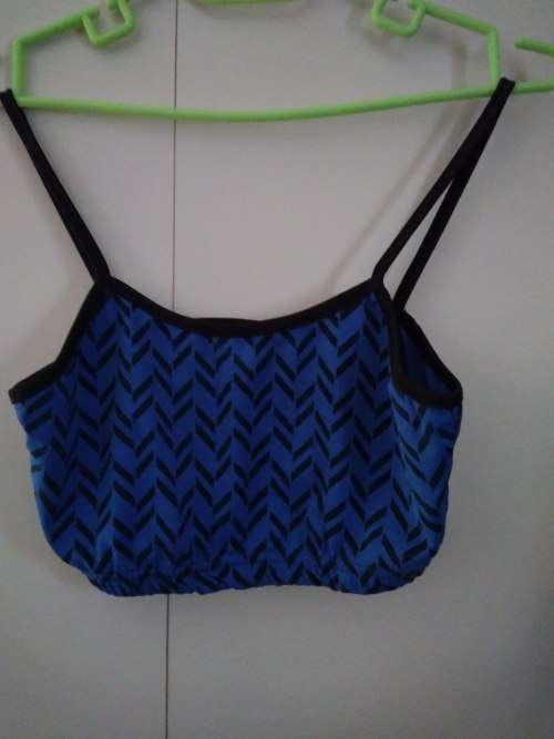 Blue and Black Maxed top with straps Size M