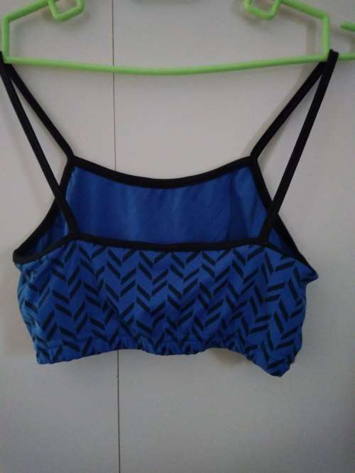 Blue and Black Maxed top with straps Size M