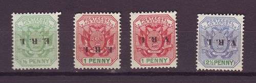 4 X VERY RARE TRANSVAAL 1900 ERROR,S INVERTED OVPT,
