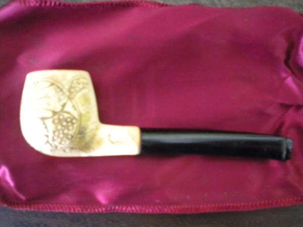 Vintage - Carved Whale Bone Smoking Pipe