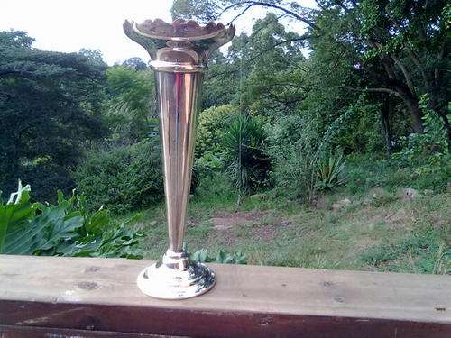 LOVELY TALL ANTIQUE SILVER PLATED VASE