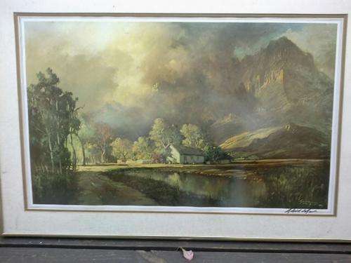 FIRST bidder on all 3- great deal, or buy individually GABRIEL DE JONGH: SIGNED PRINT OF FRANSCHOEK
