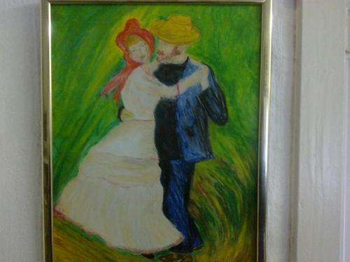 ORIGINAL PASTEL OF DANCERS. ARTIST K.W. DE F..? BEAUTIFUL COLOURS.
