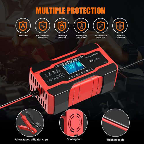 10A Battery Charger Automotive 24V and 12V Car Battery Charger Battery Maintainer