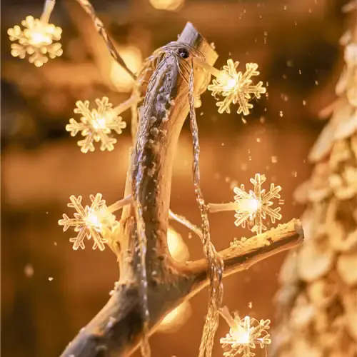 Christmas 5M Snowflake Light String Extension Warm White