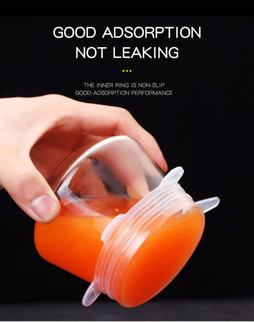 Reusable Silicone Stretch Lid For Food Preservation 6PCS