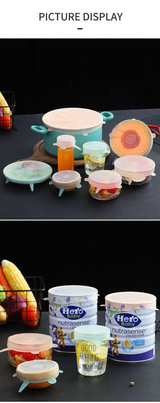 Reusable Silicone Stretch Lid For Food Preservation 6PCS